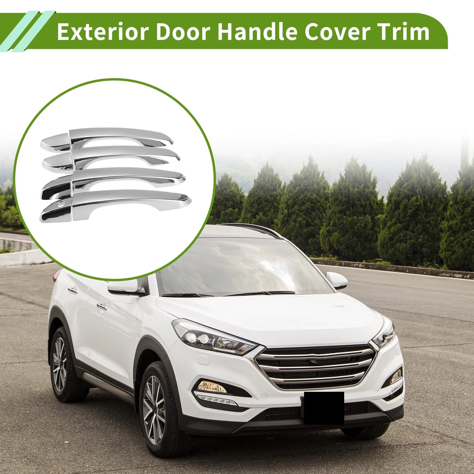 Door Handle Cover Front Rear Replacement for Hyundai Tucson 2016-2020
