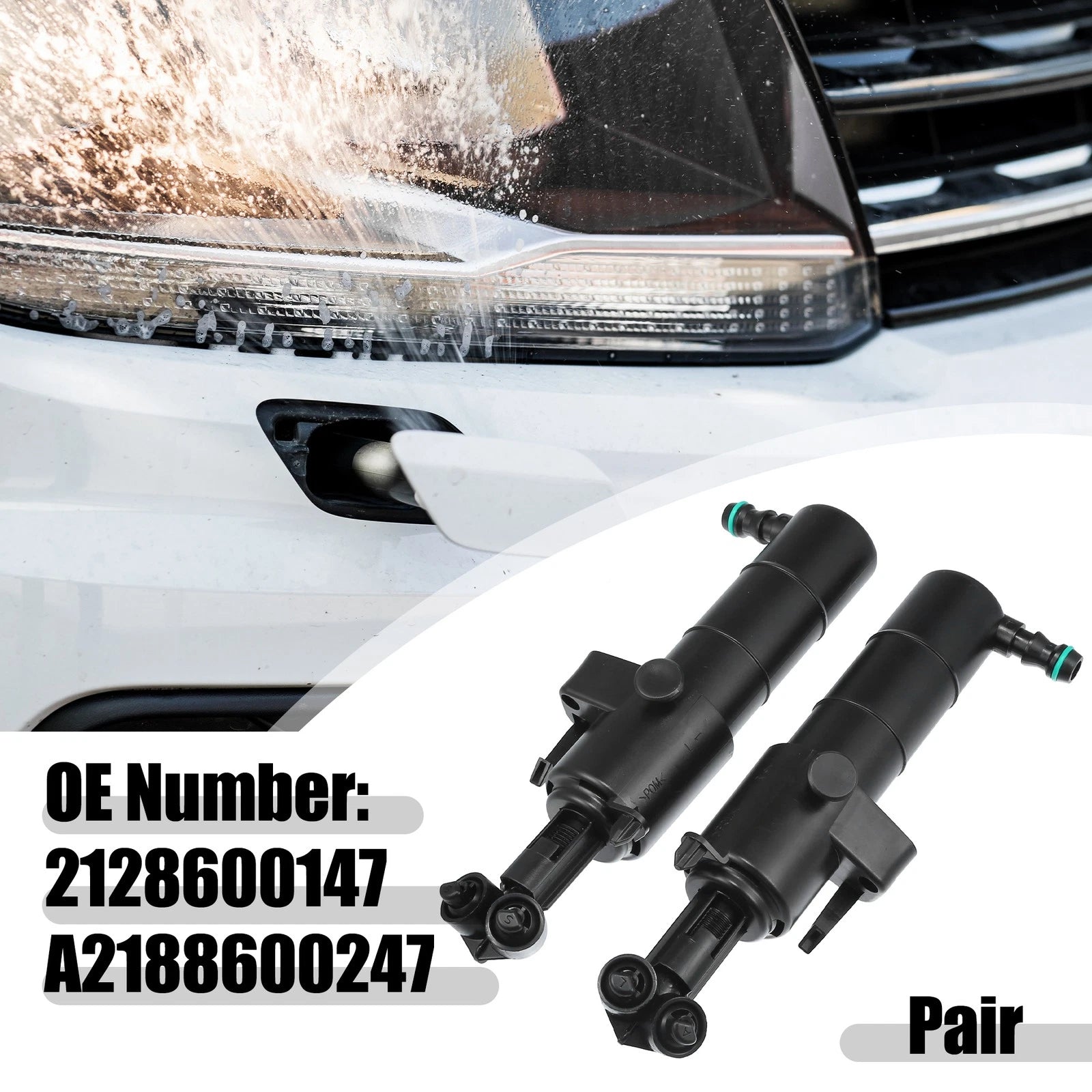 Headlight Washer Nozzle Front Left Right for Mercedes-Benz E350 E550 E63 (2007–2018)
