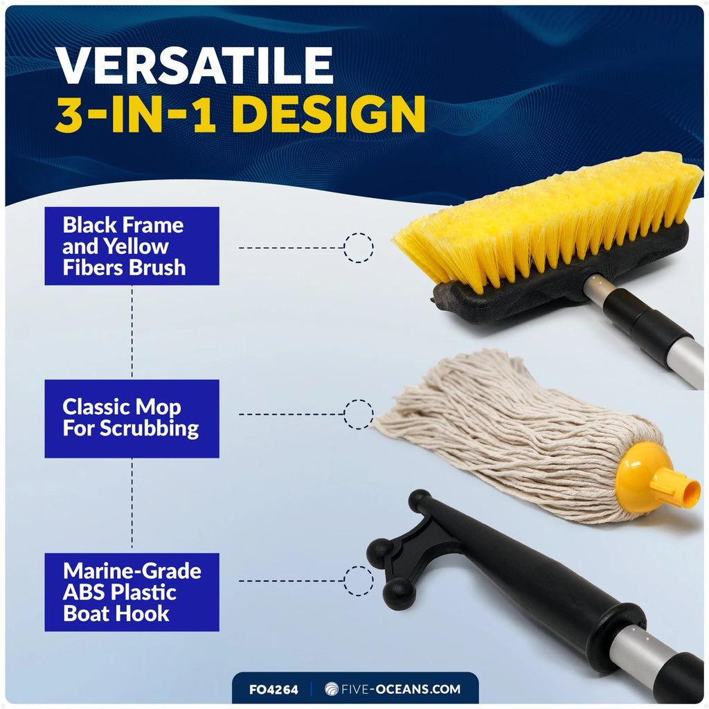 Boat Deck Brush with Aluminum Telescoping Shaft