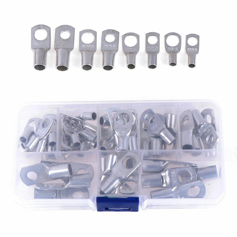 60pcs Copper Lug Battery Cable Ring Connector Terminal