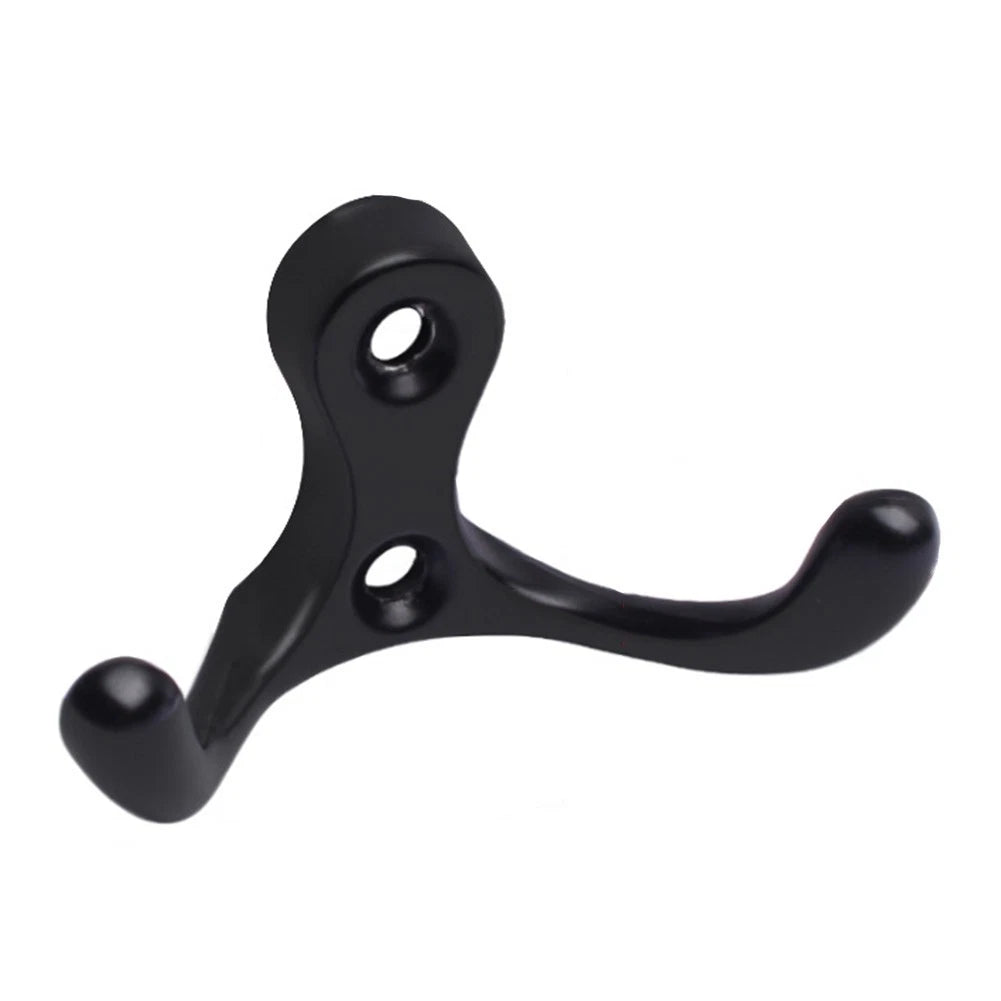 2X Dual Prong Wall Mounted Coat Hooks for Kitchen and Bathroom