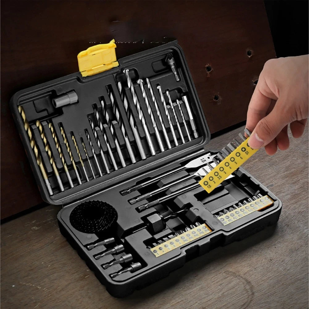 63PCS Drill Bit Set with HSS Bits and Magnetic Bit Holder