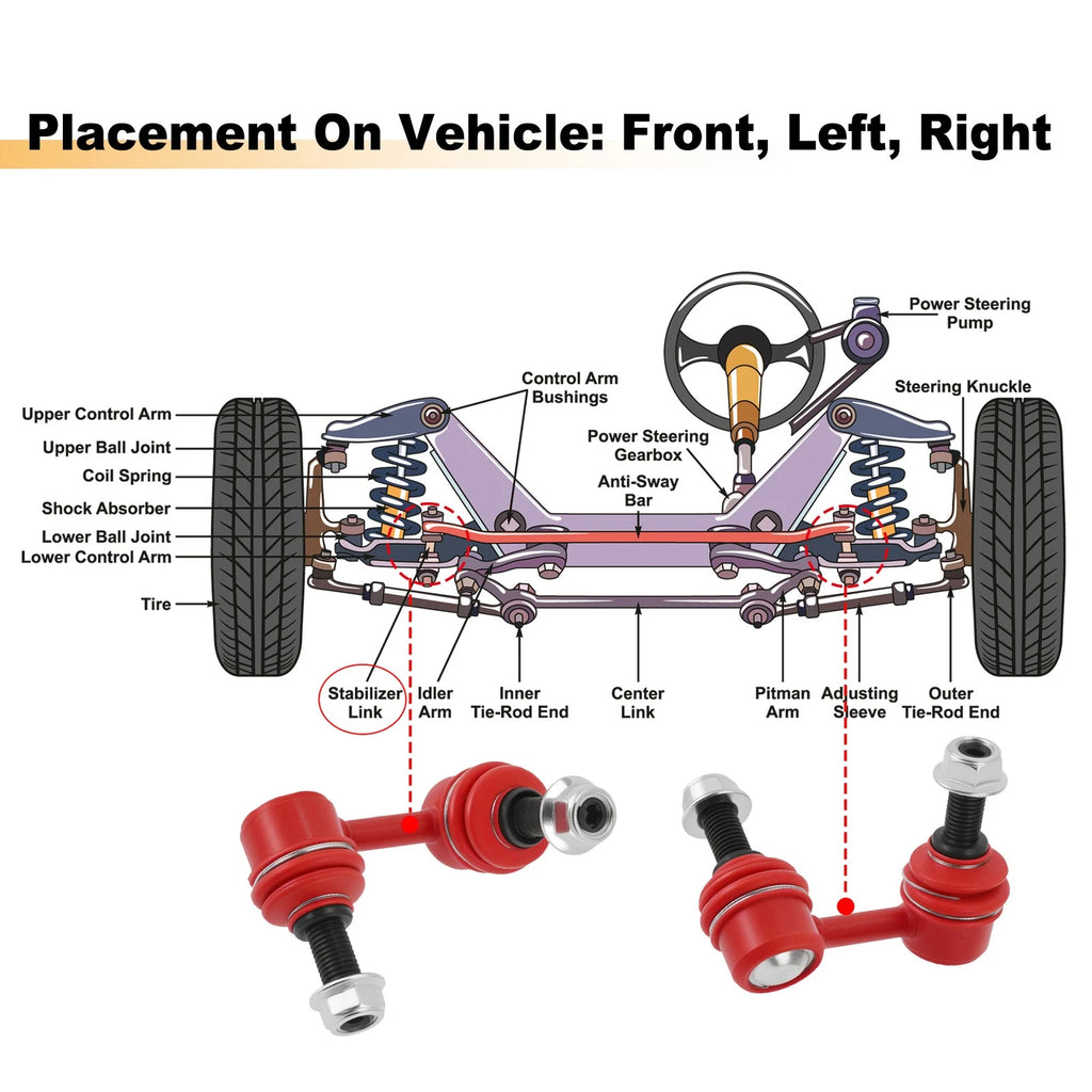 Front Sway Bar End Link Stabilizer Kit for Nissan Xterra Pathfinder Frontier (2000–2015)