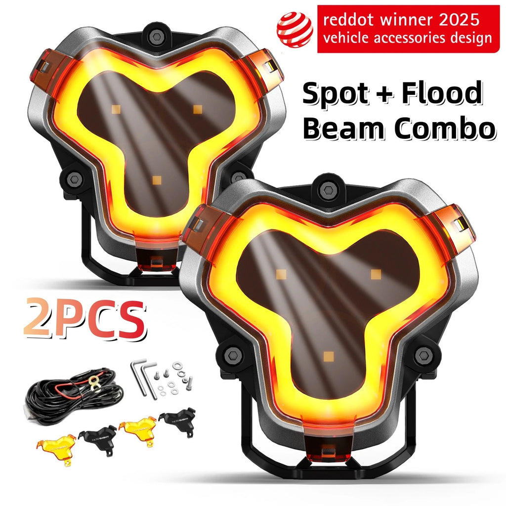 3" LED Pod Work Lights for Off Road Vehicles (6000K)