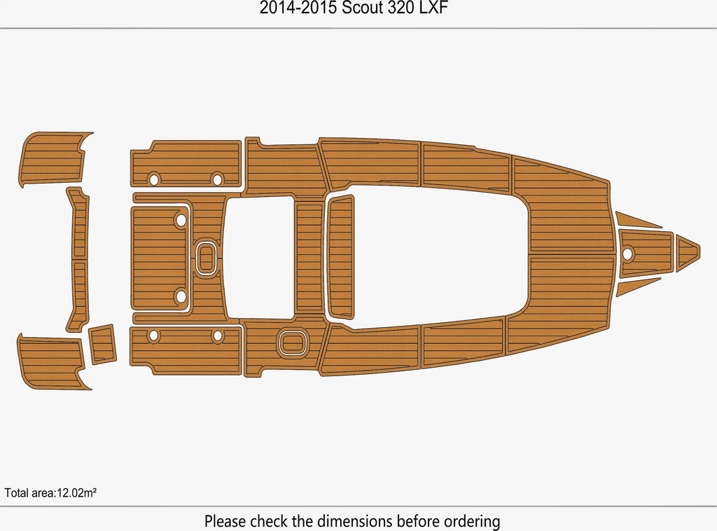 EVA Pads for Scout 320 LXF (2015) - Faux Teak Flooring Mat
