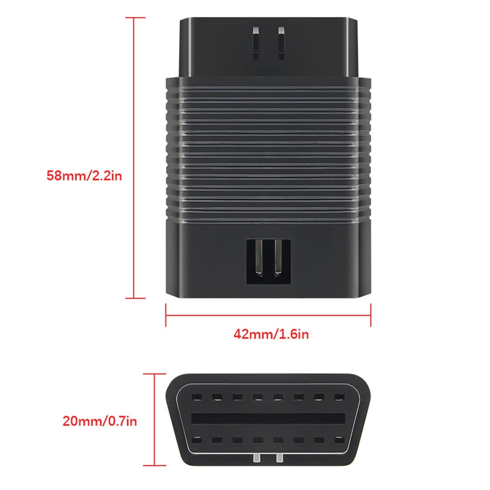 OBD2 Scanner 16 Pin Male to Female Diagnostic Adapter Connector T9 for Universal