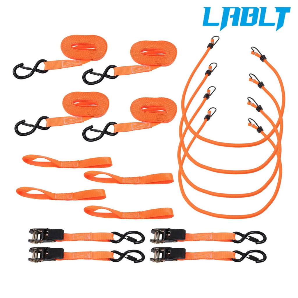 4X 1" × 15' Tie Downs Ratchet Straps S Hook 2200Lbs for Universal Use