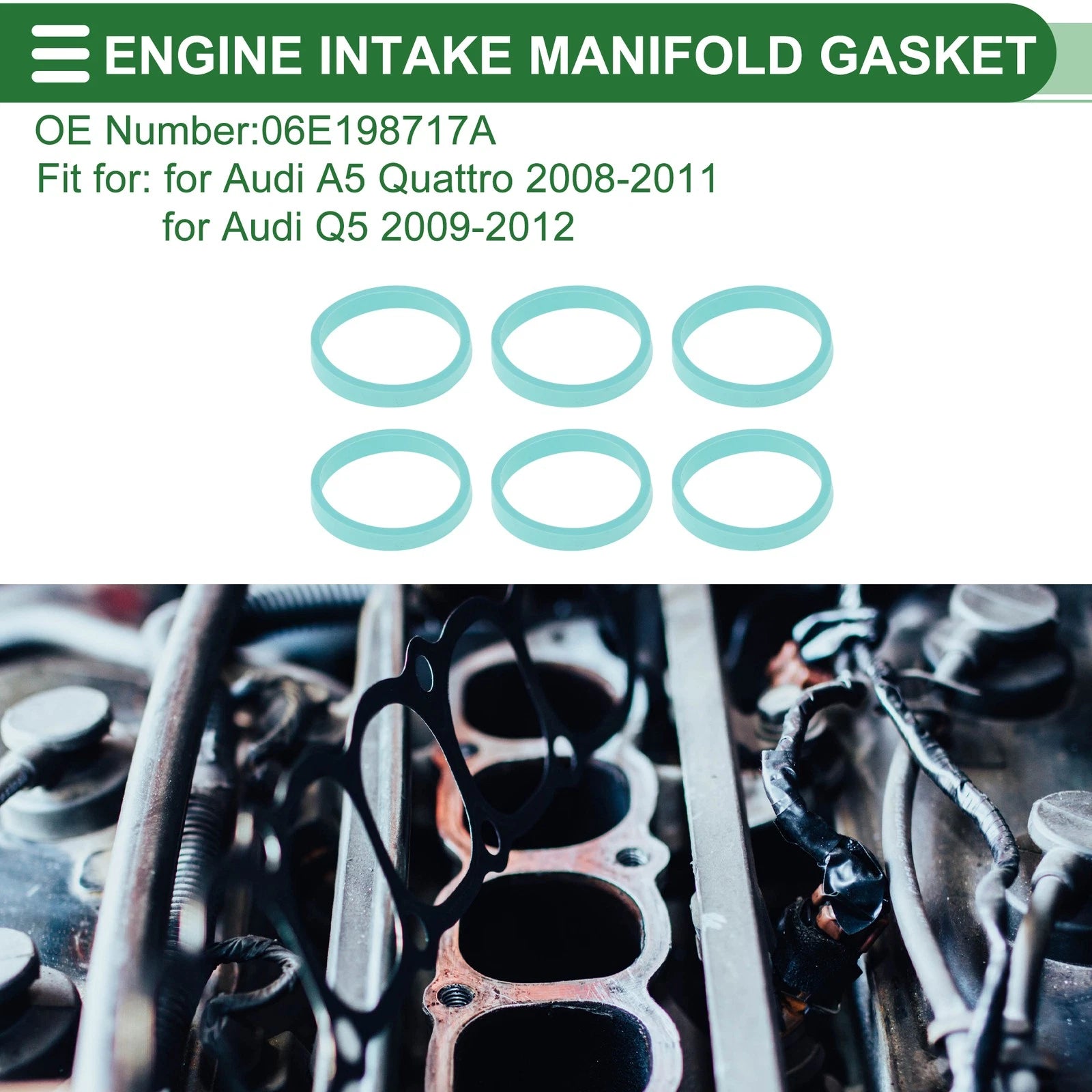 Upper Engine Intake Manifold Gasket OEM for Audi A5 Quattro (2008–2011)