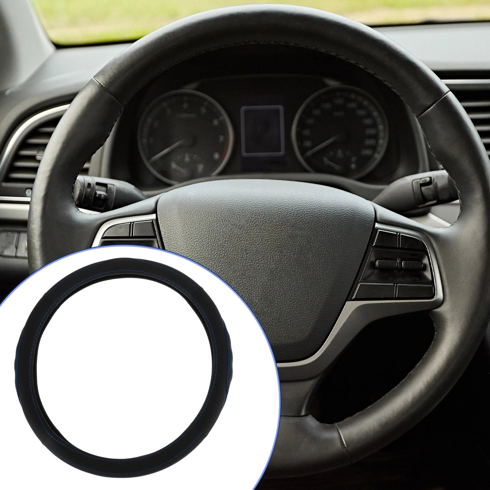 Rubber Steering Wheel Cover for Universal Fit (14.96")