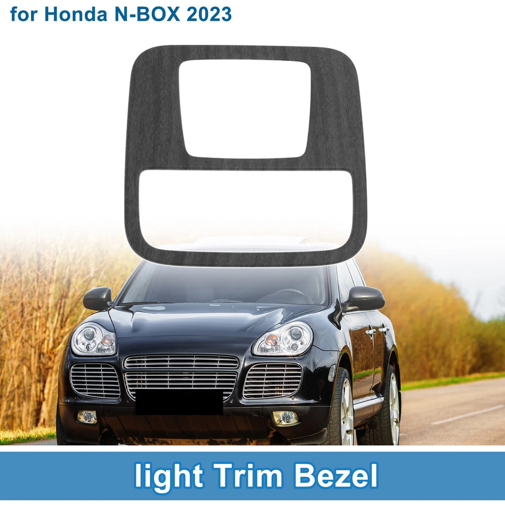 Front Row Light Trim Bezel Replacement for Honda N-BOX 2023 Black Wood Grain