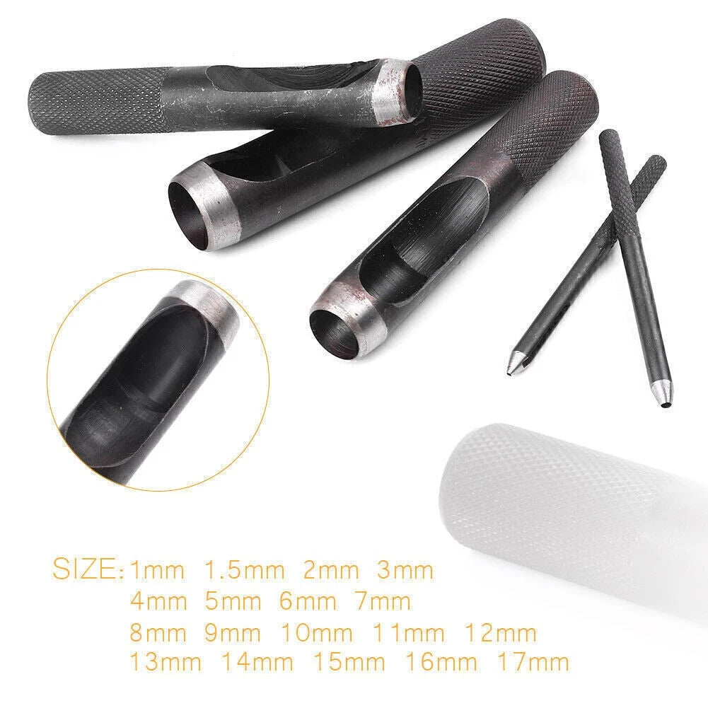 Round Steel Leather Craft Hole Punch Tool for Belt