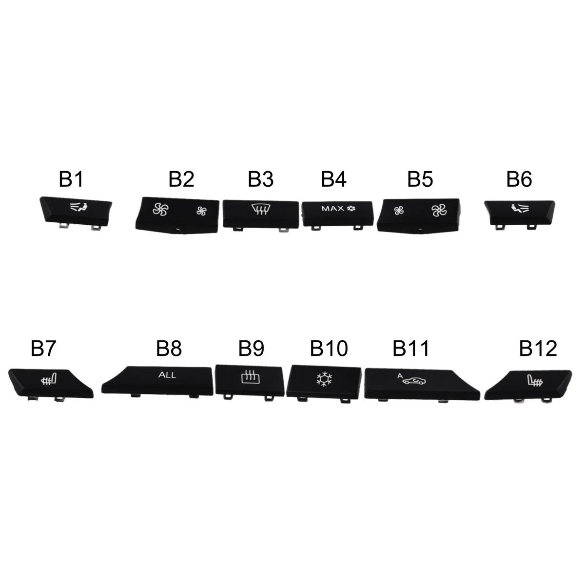 12 Button Key Cap for A/C Heater Switch Trim