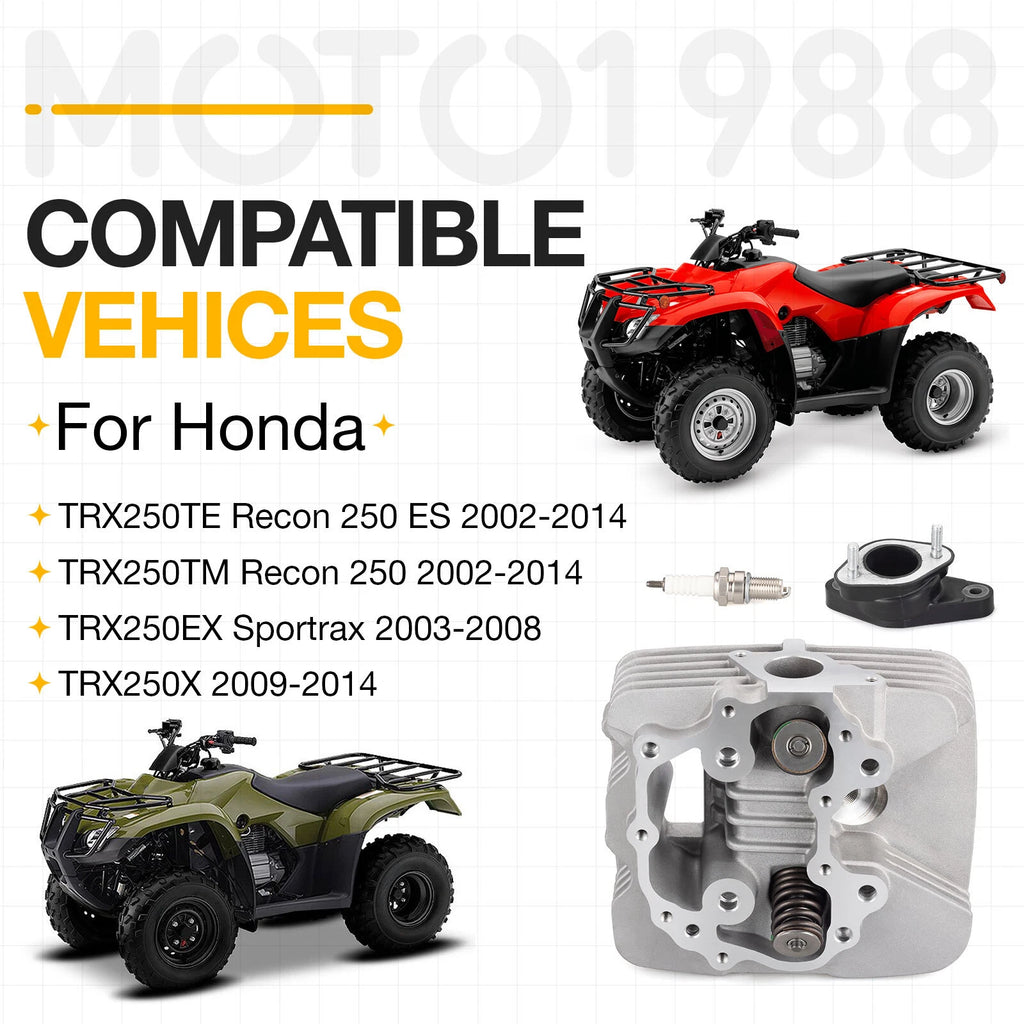 Cylinder Head for Honda TRX250EX TRX250X TRX250 TE TM Recon 250 (2003–2014)
