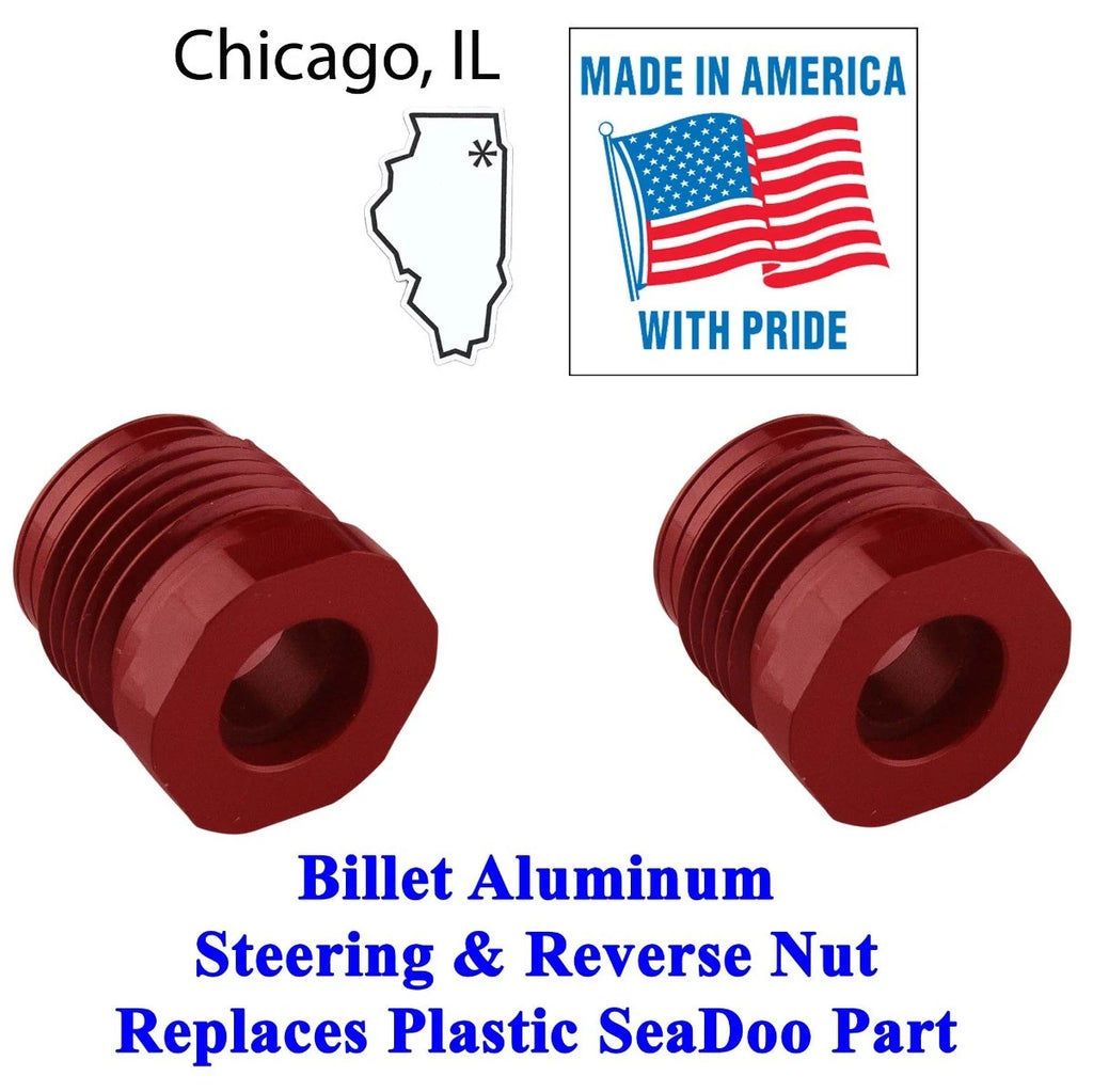 2X Billet Steering & Reverse Cable Lock Nut for SeaDoo (All Years) 277000784 277001729