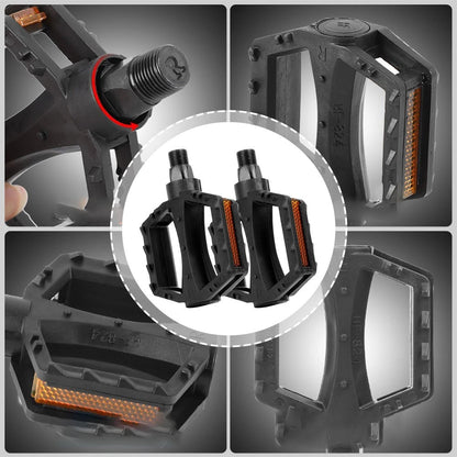 Upgraded Reflective Bike Pedals for Kids - Improved Strength, Larger Foot Area