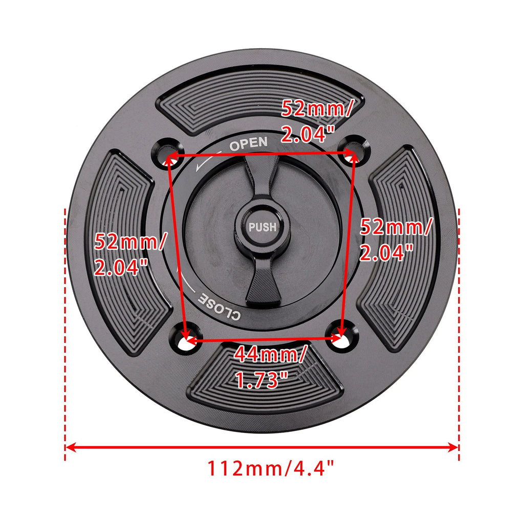CNC Keyless Fuel Gas Cap for Kawasaki Ninja 400 500 650 Versys-X 250 300 (2017–Present)