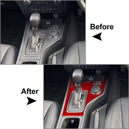 Carbon Fiber Gear Shift Panel Cover Trim for Ford Ranger Sport (2020–2022)