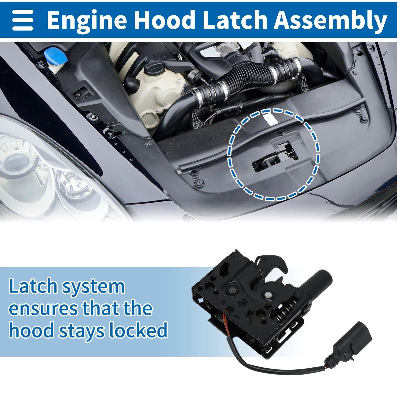 Hood Latch Assembly OEM Replacement for Audi A4 (2018–2022)