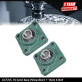 Set of 2 UCF208-24 Solid Pillow Block Flange Mounted Bearings 1" Bore 4-Bolt