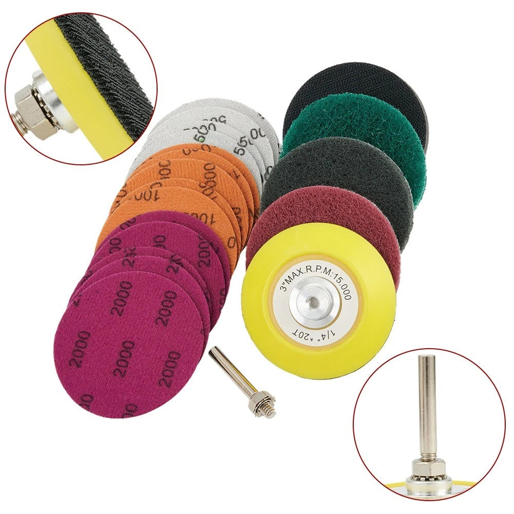 21PCS Headlights Polishing Pad Kit for Car Polisher Drill