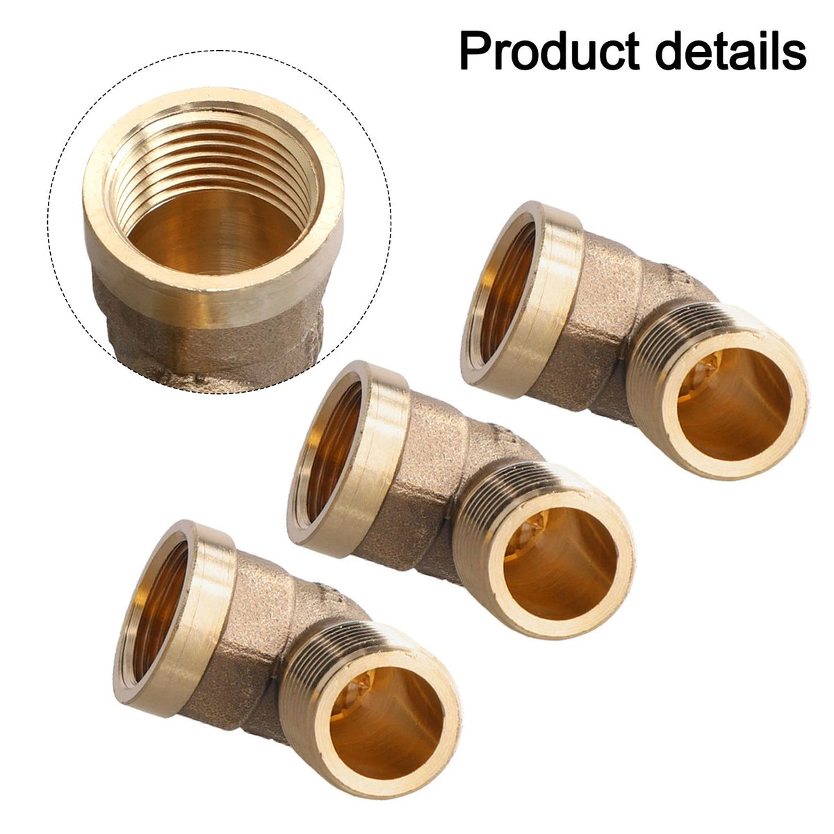 3-Piece Brass Pipe Connector Kit for Adjustable Angles