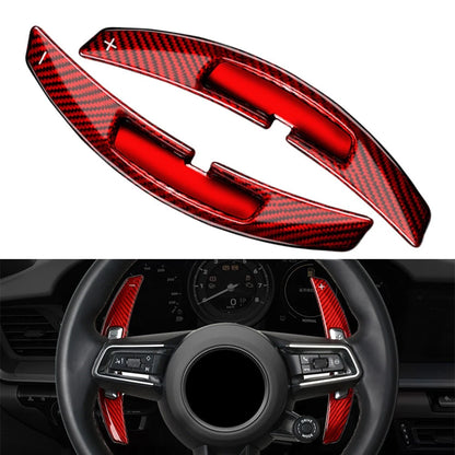 Steering Wheel Shift Paddle Extensions for Porsche 911 (2021) - Forged Carbon Fiber, Red