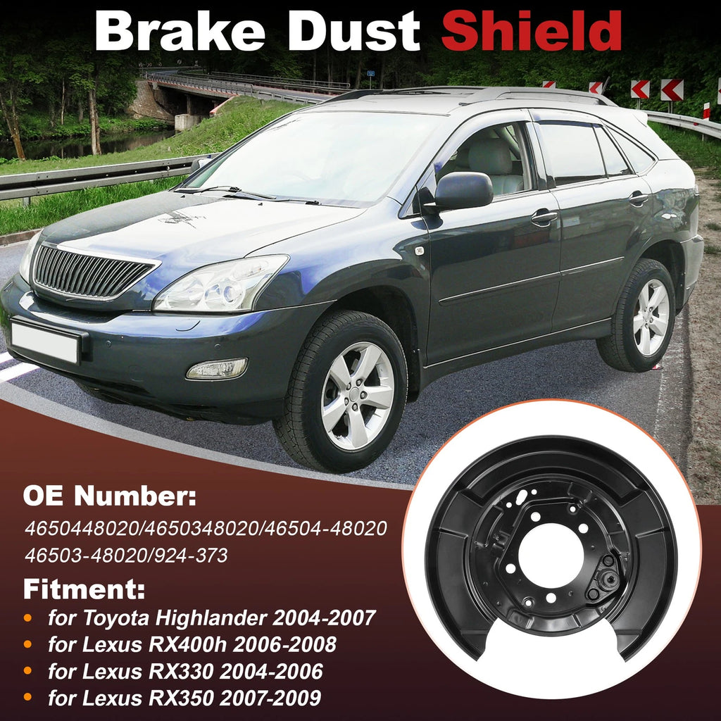 Brake Dust Shield Rear Left Right Replacement for Toyota Highlander (2008–2013)