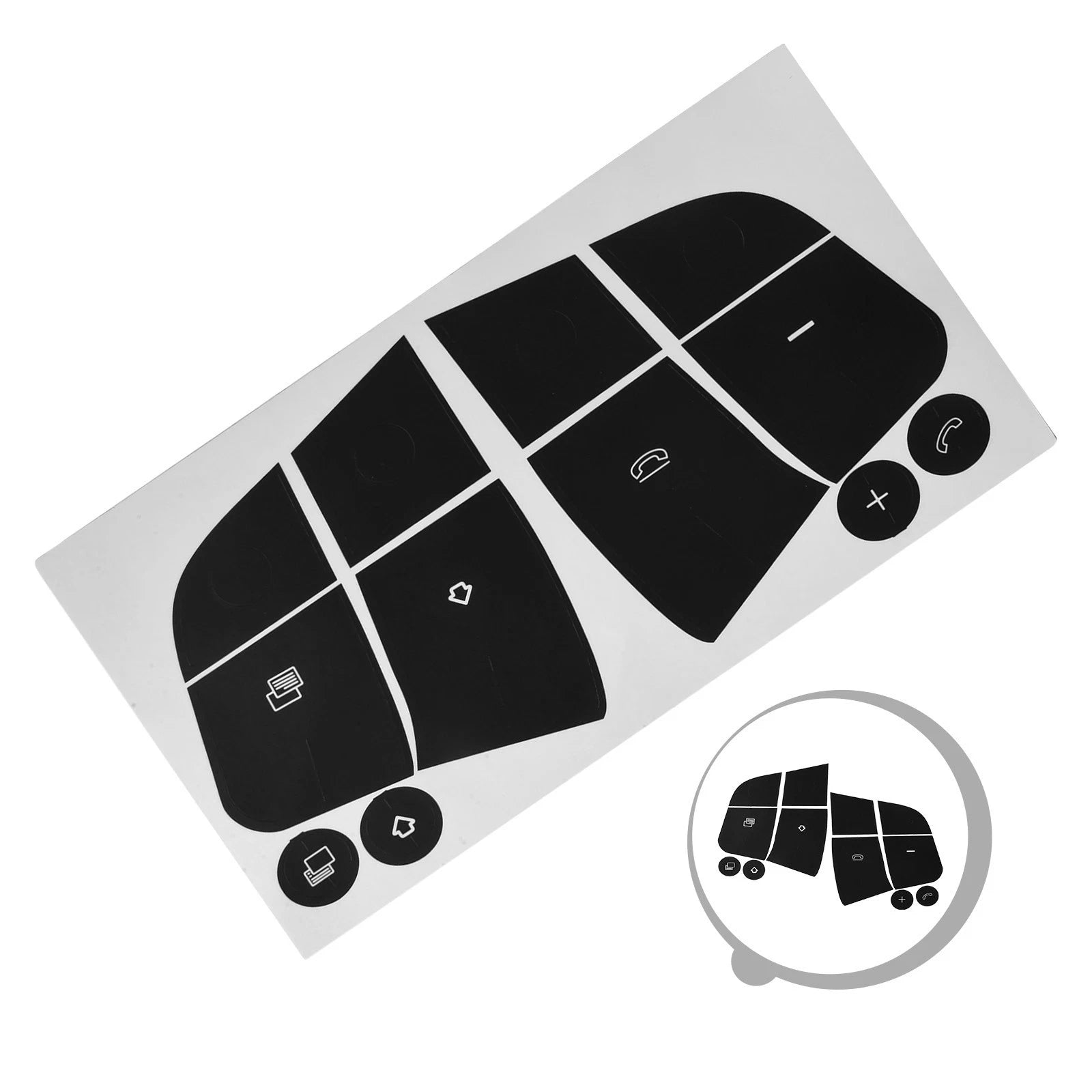 Steering Stickers for Car Maintenance (Black Vinyl)