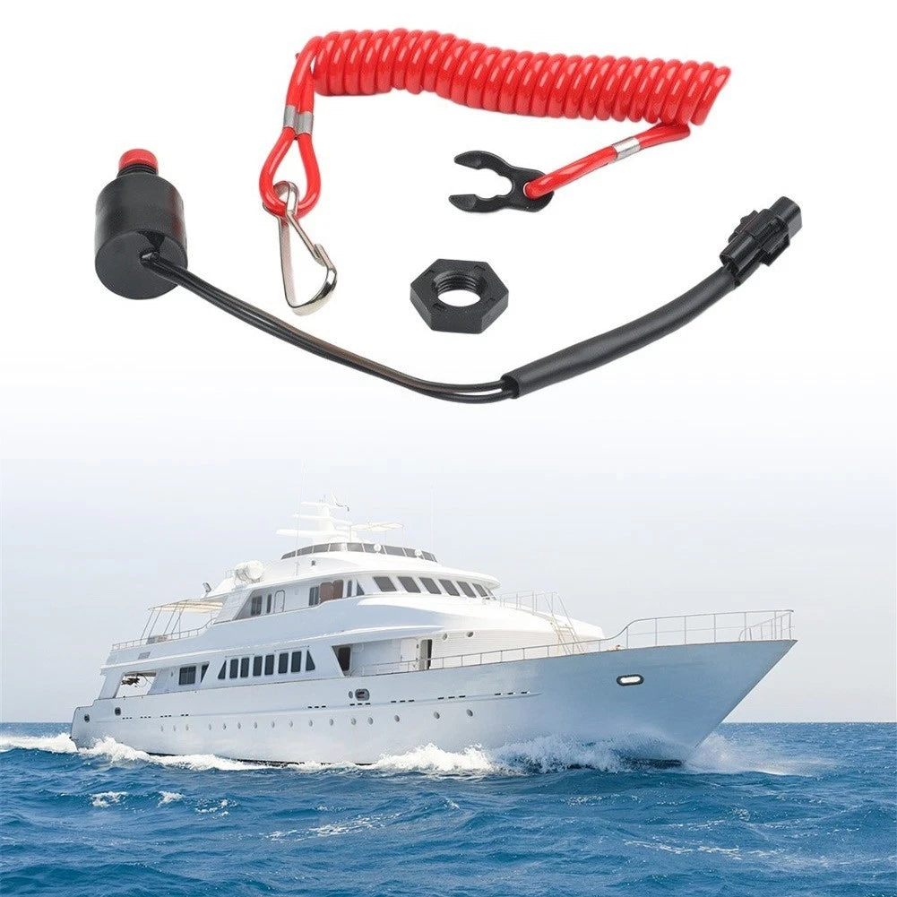 Outboard Motor Kill Stop Switch Safety Tether for 8300HP Engines (4-Cycle)