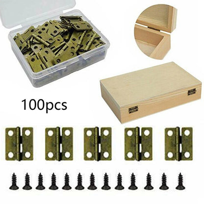 Set of 4 Brassed Butt Hinges for Dolls House Metal