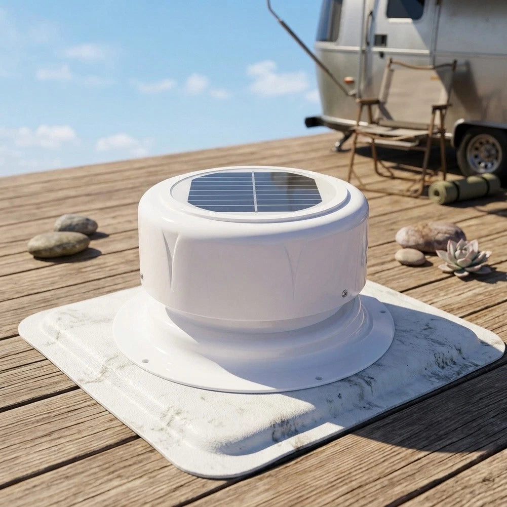 Solar Powered Ventilation Fan for RV Roof and Boat Deck (178x92mm)