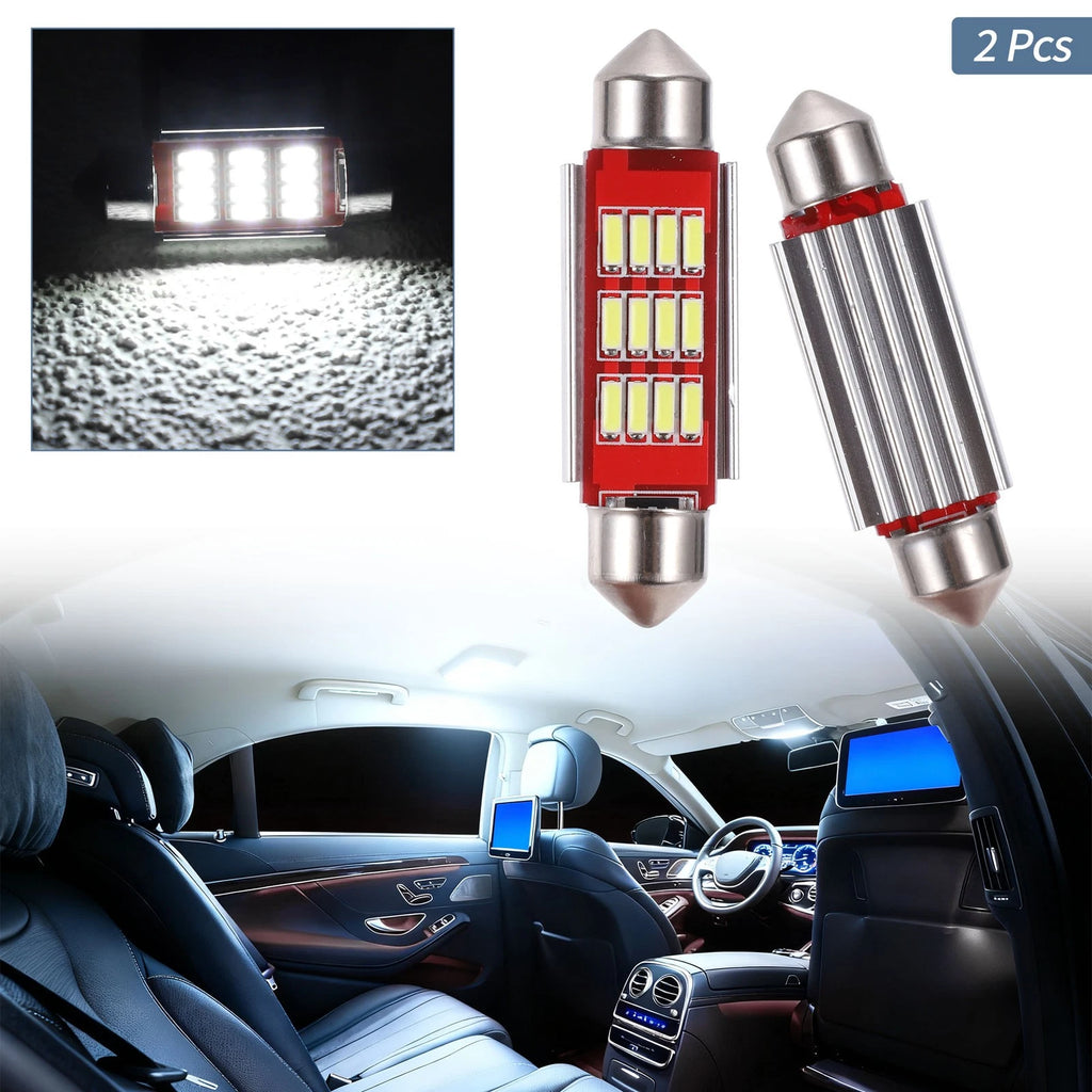 2X LED Dome Light Bulbs 4014 Chip 41mm for