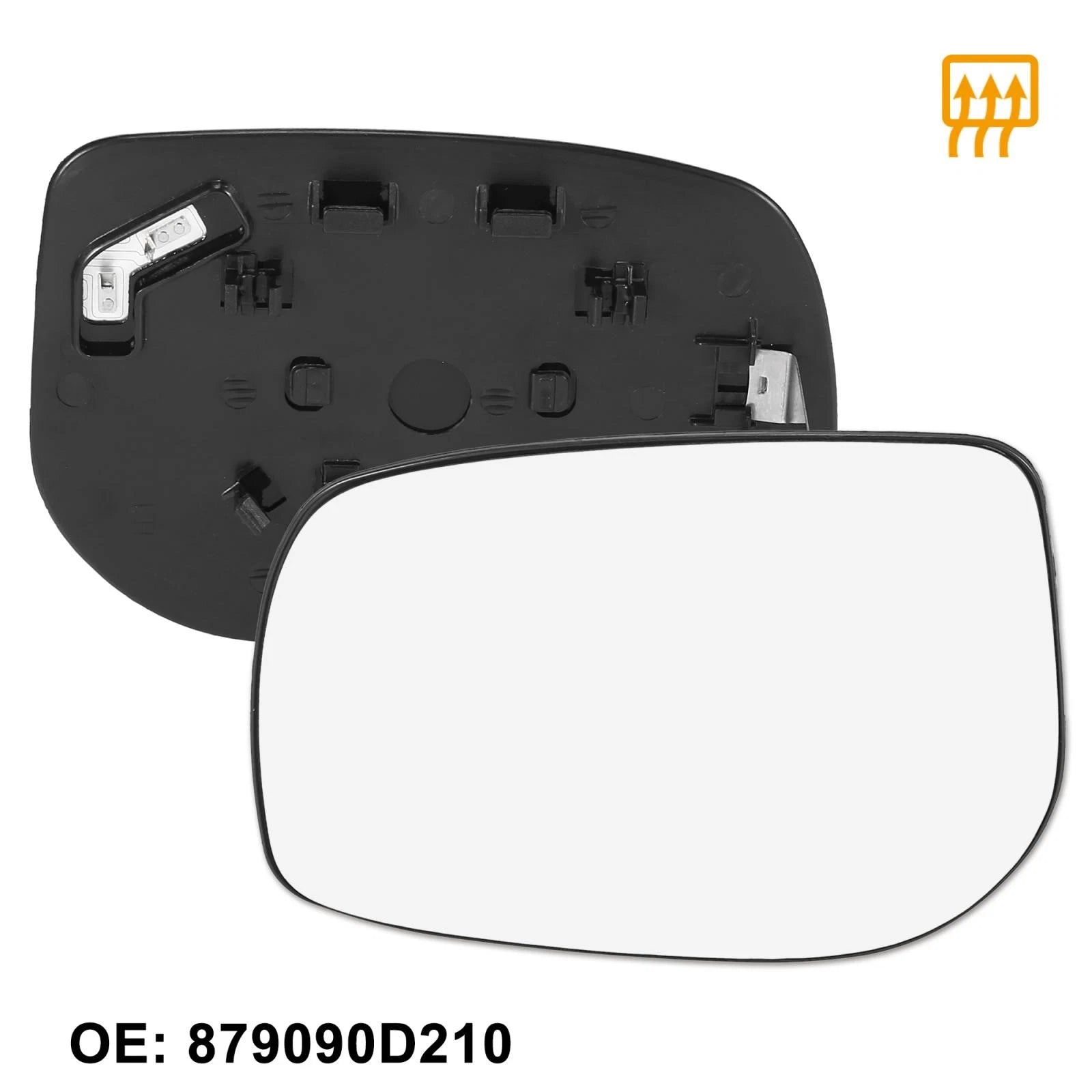 Left Side Heated Mirror Glass with Backing Plate for Toyota Yaris (2006–2019)