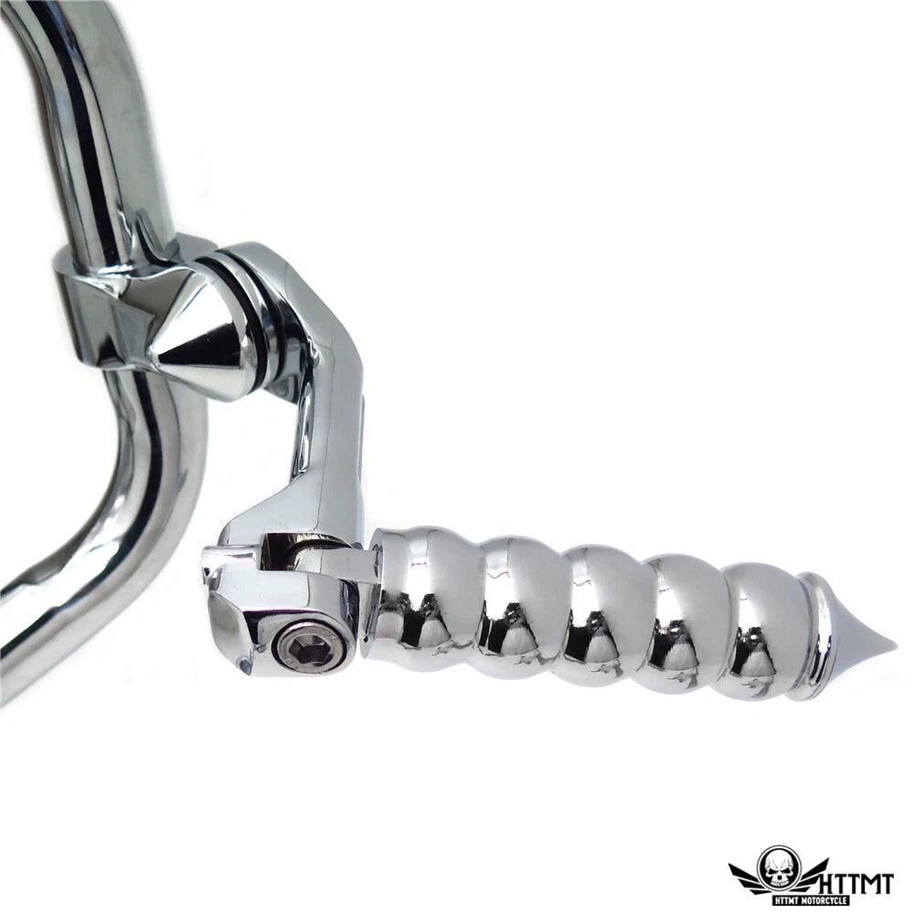 Chrome 5" Long Foot Pegs for Harley SuperLow 1200 (2011–2020)