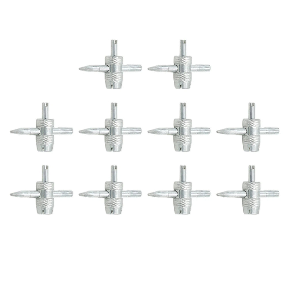 4 Way Tyre Valve Stem Core Remover Tool Kit for Car and Bike (10 Pack)