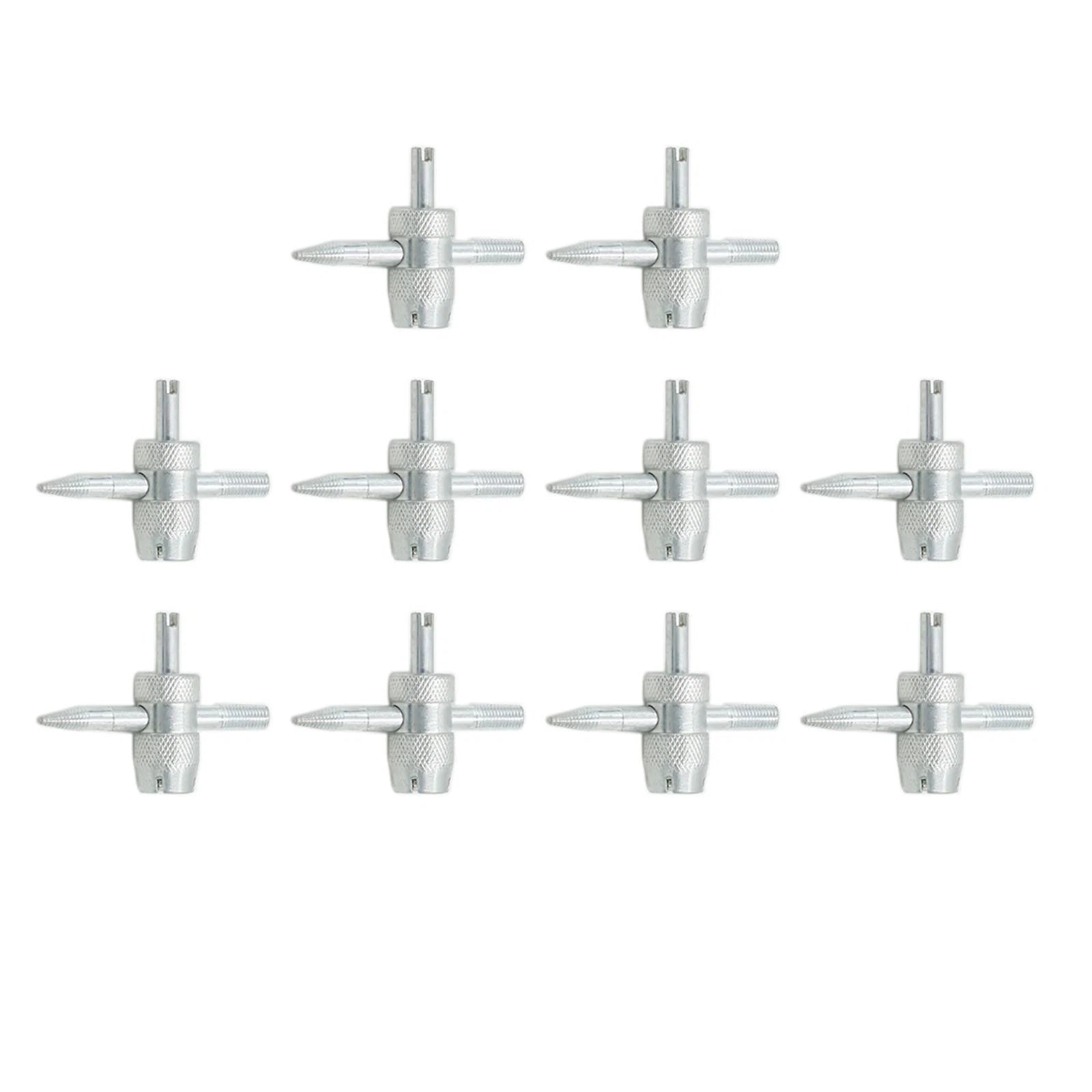 4 Way Tyre Valve Stem Core Remover Tool Kit for Car and Bike (10 Pack)