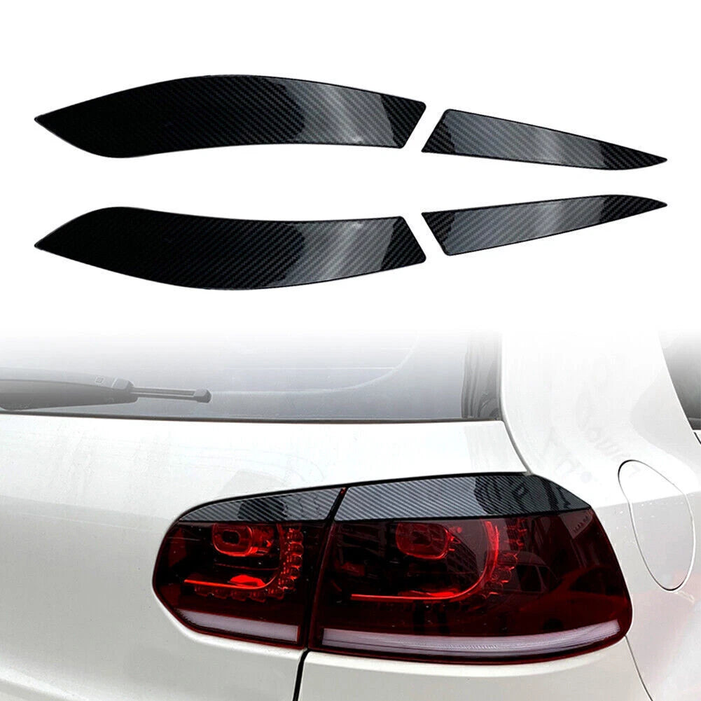 Rear Tail Light Lamp Eyelid Trim Cover for VW Golf MK6 (2008–2013) Carbon Fiber