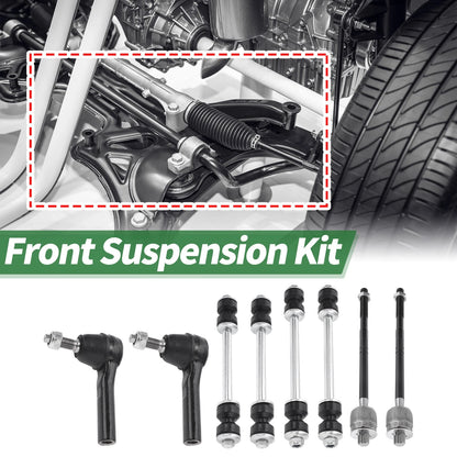 8 Pcs Front Suspension Kit Tie Rod Ends Sway Bar Link for Ford
