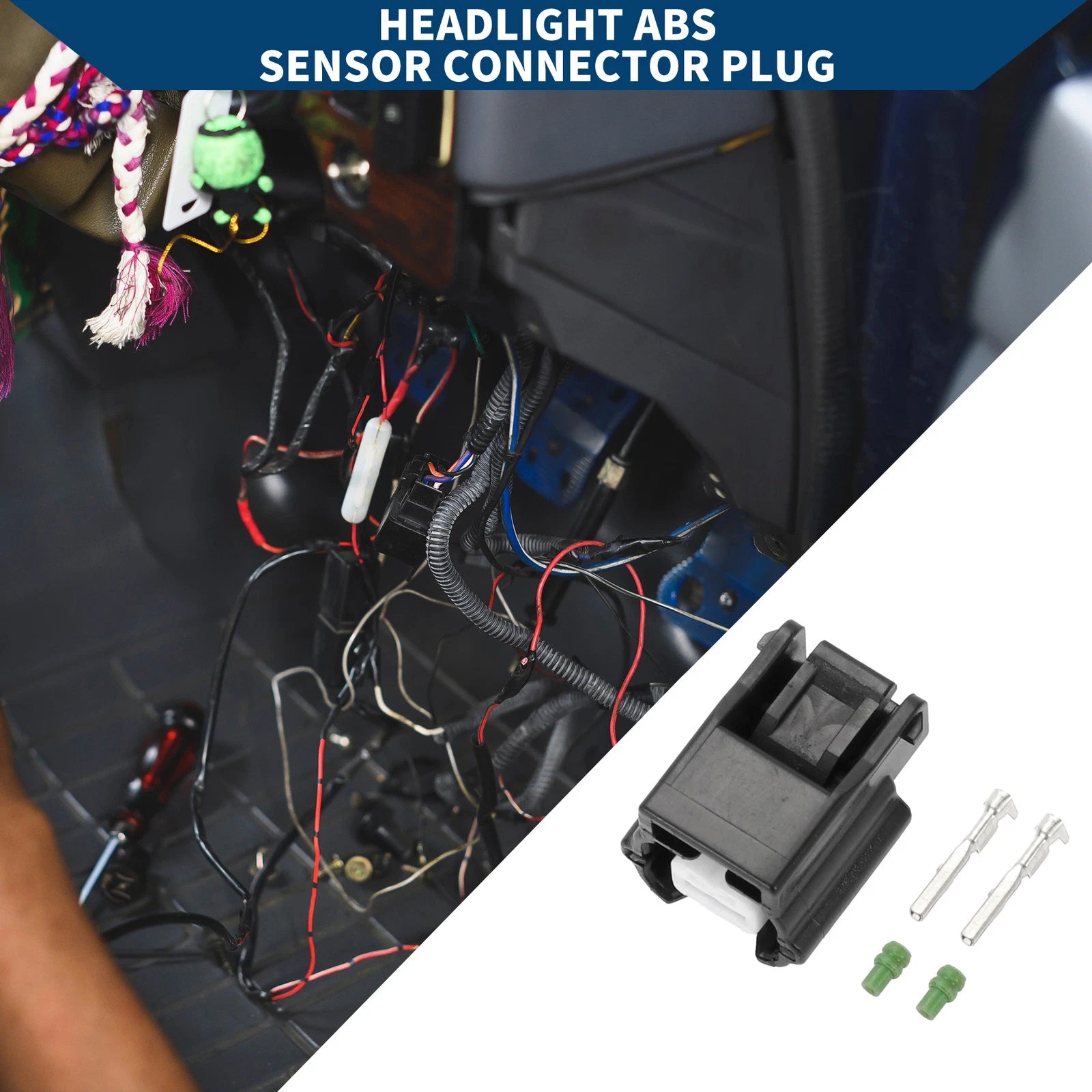 2 Pin Headlight ABS Sensor Connector Plug for Honda