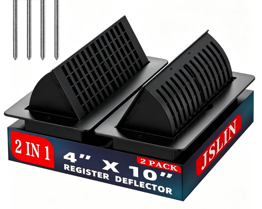4x10 Inch Adjustable Airflow ABS Floor Vent Cover for Wall Ceiling Installation