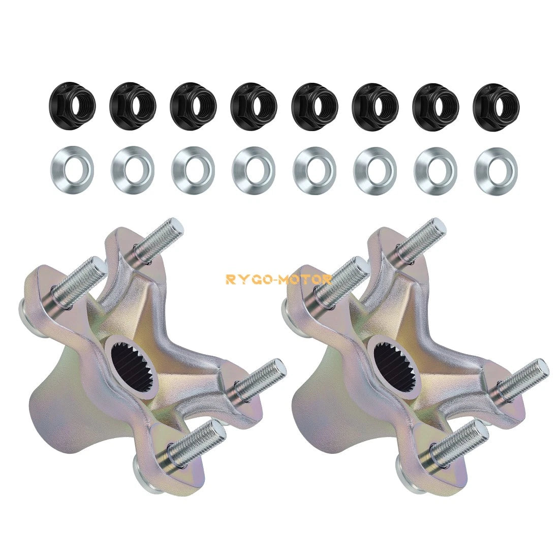 2X Rear Wheel Hubs & Flange Lug Nuts for Honda Sportrax 250 TRX250EX (2001–2008)