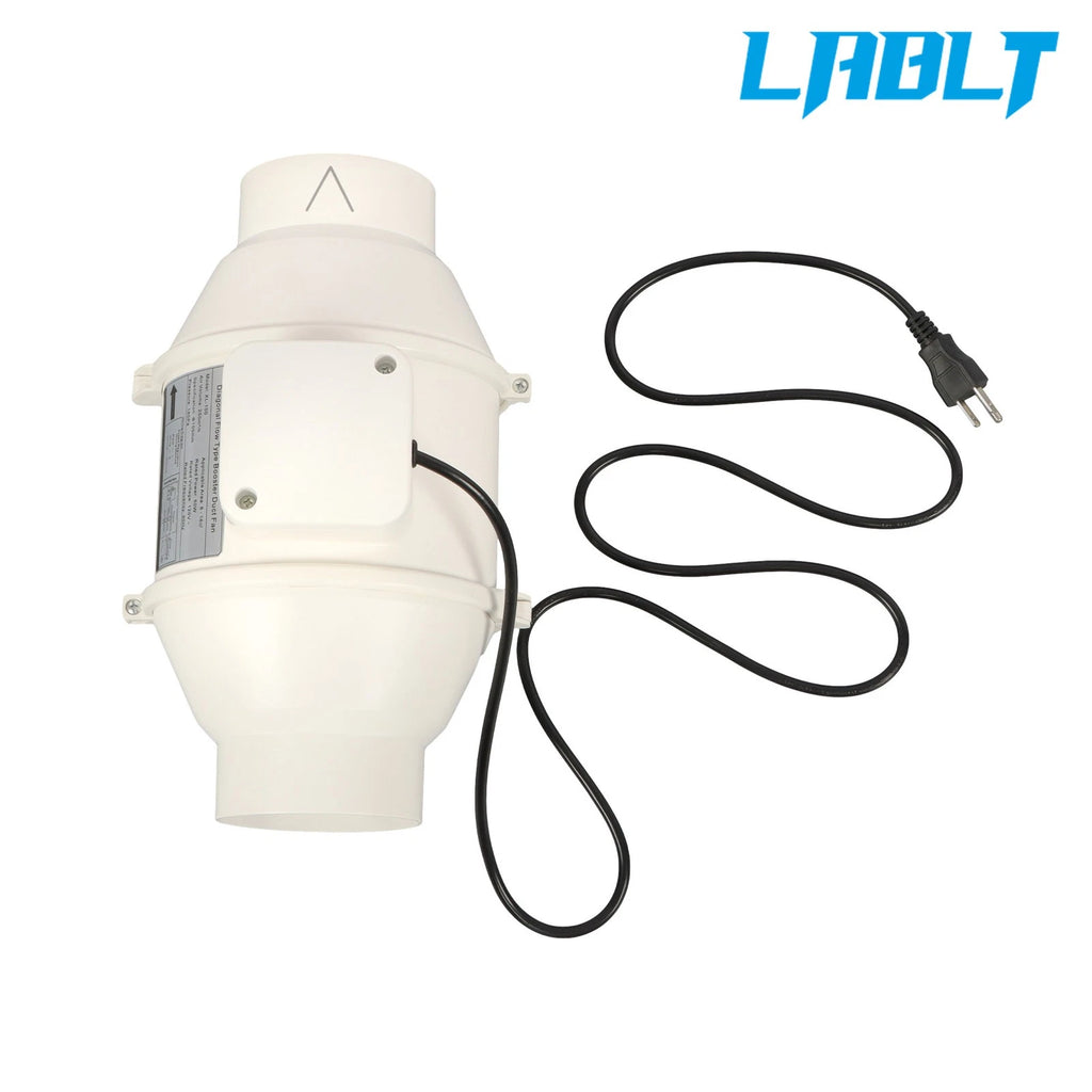 4" Inline Ventilation Exhaust Blower Fan for Kitchen Hydroponics (LABLT)