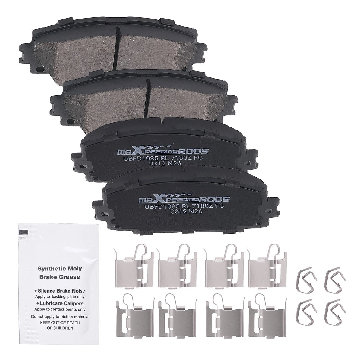 Front Ceramic Brake Pads Kit for Toyota Prius (2010–2022), Yaris (2007–2018), Corolla (2020)