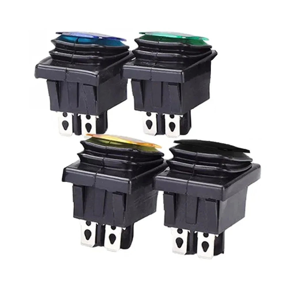 Rectangular Rocker Switch 20A Waterproof with Luminous Feature