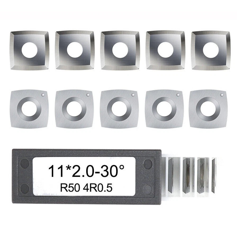 Square Carbide Inserts Set of 10 for Spiral Planer Cutter Head 11x11x2mm