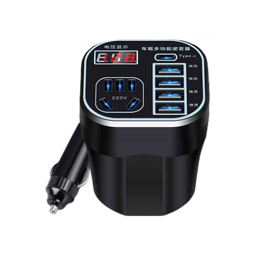 Efficient Car Power Inverter with 4 USB Ports and 12V24V to 220V Converter