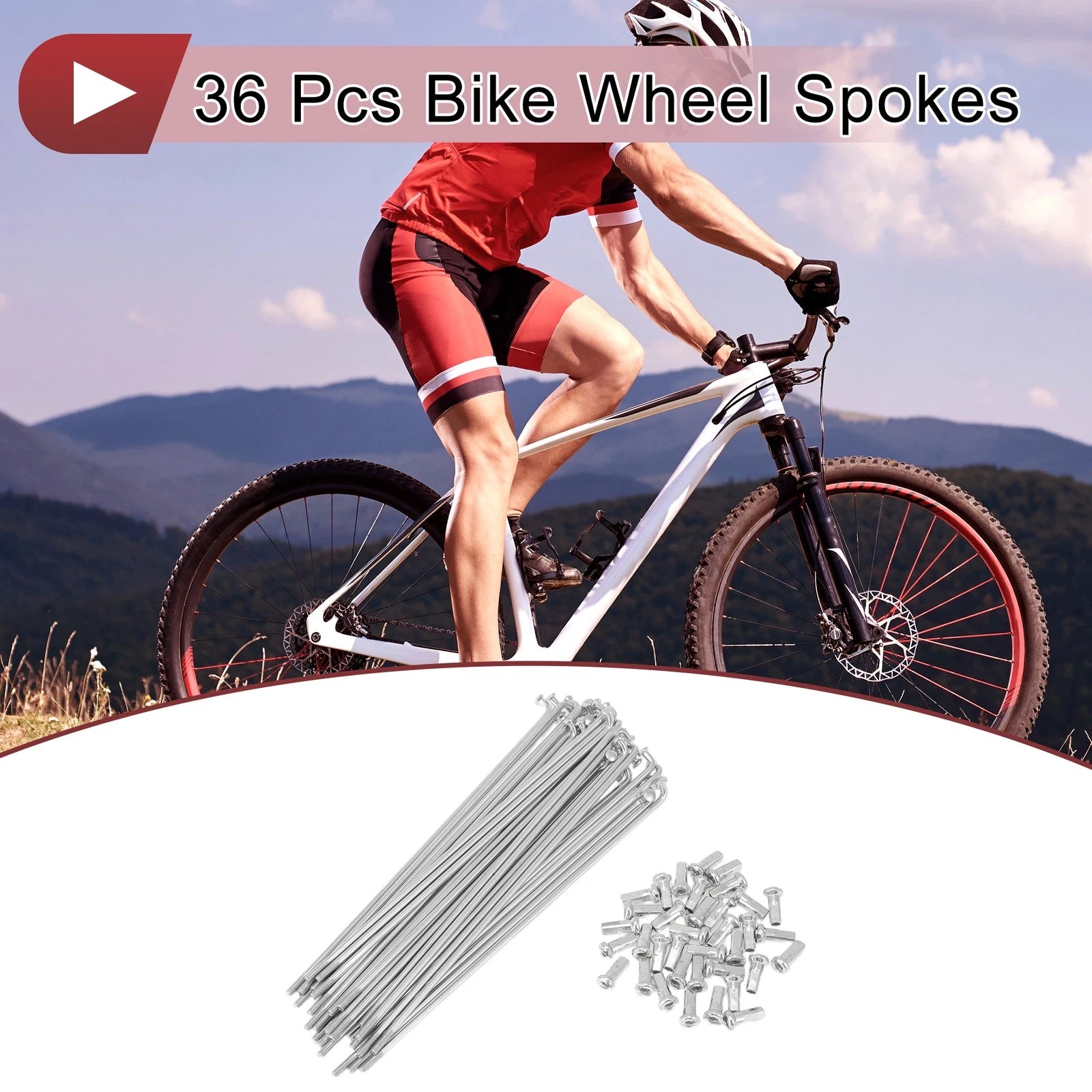 Bicycle Spokes Replacement Kit 148mm 45 Steel Galvanized for 12G (36)
