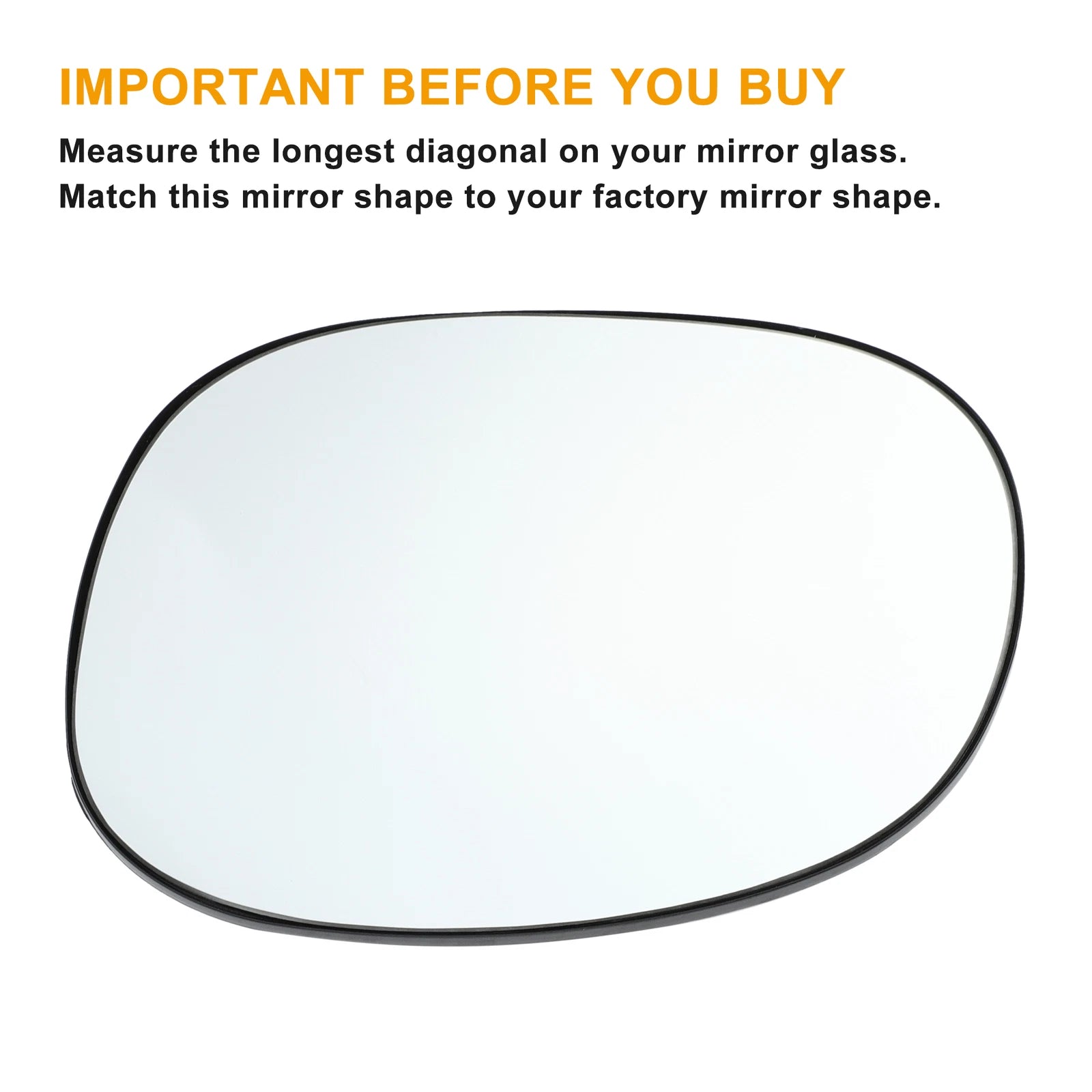 Left Side White Mirror Glass for Citroen C2 C3 (2003–2009)