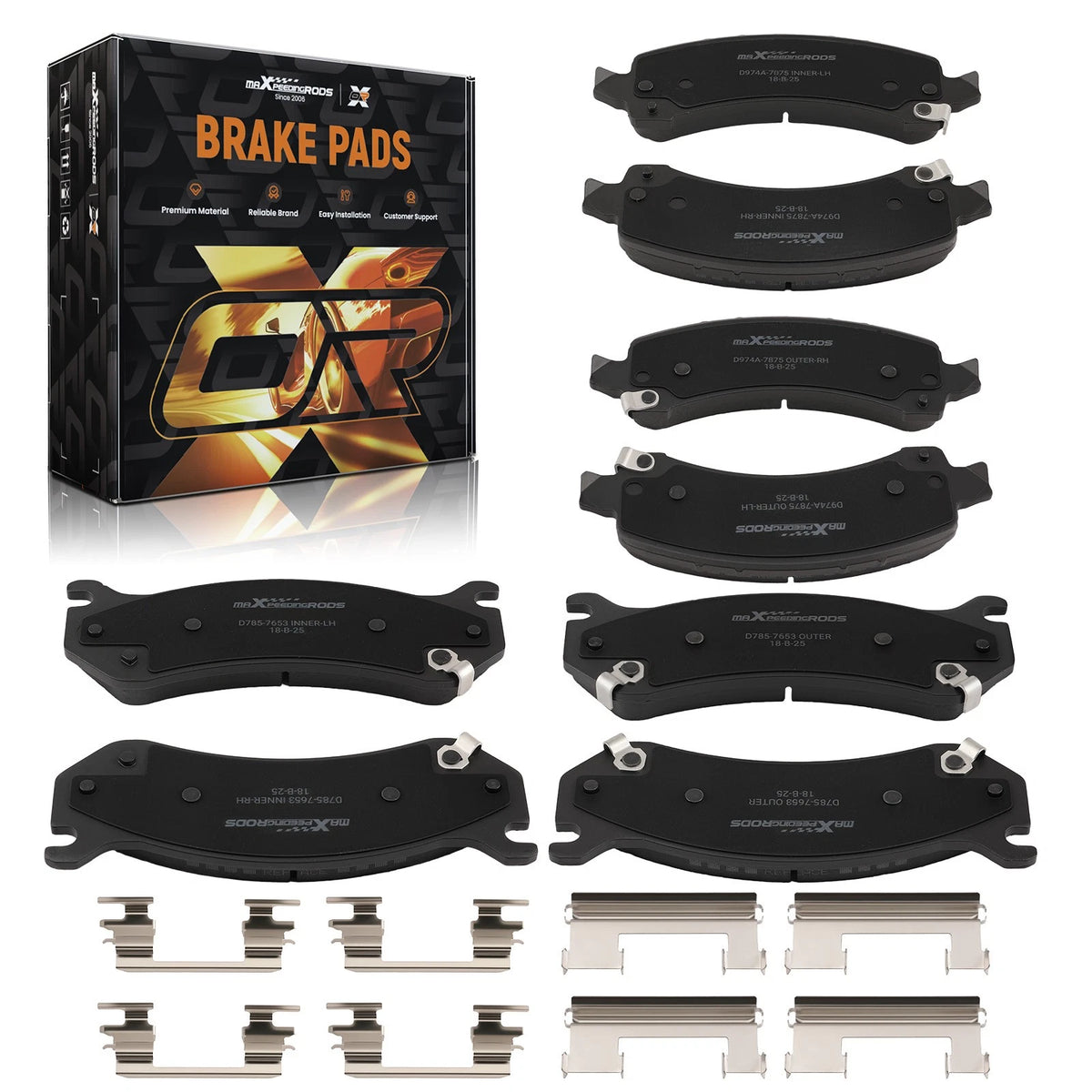 8X Front & Rear Ceramic Brake Pads for GMC Savana 1500 (2003–2008) P-785 P-974A