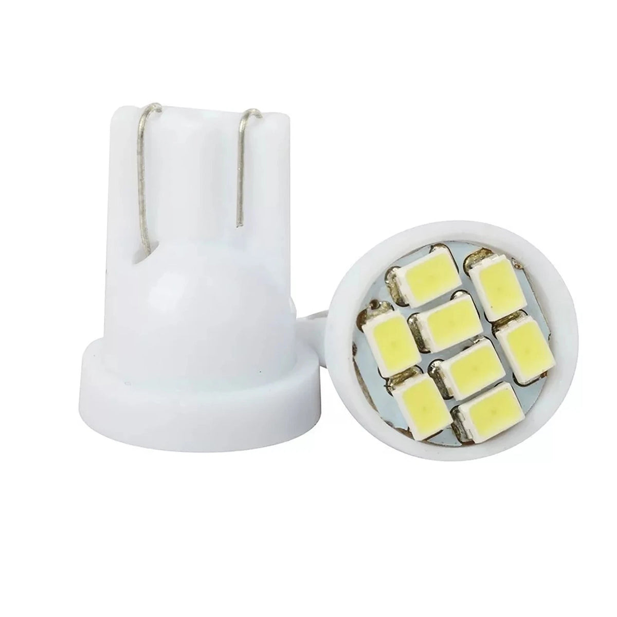 10Pcs T10 White LED Bulbs for Trunk License Plate Lights (12V)